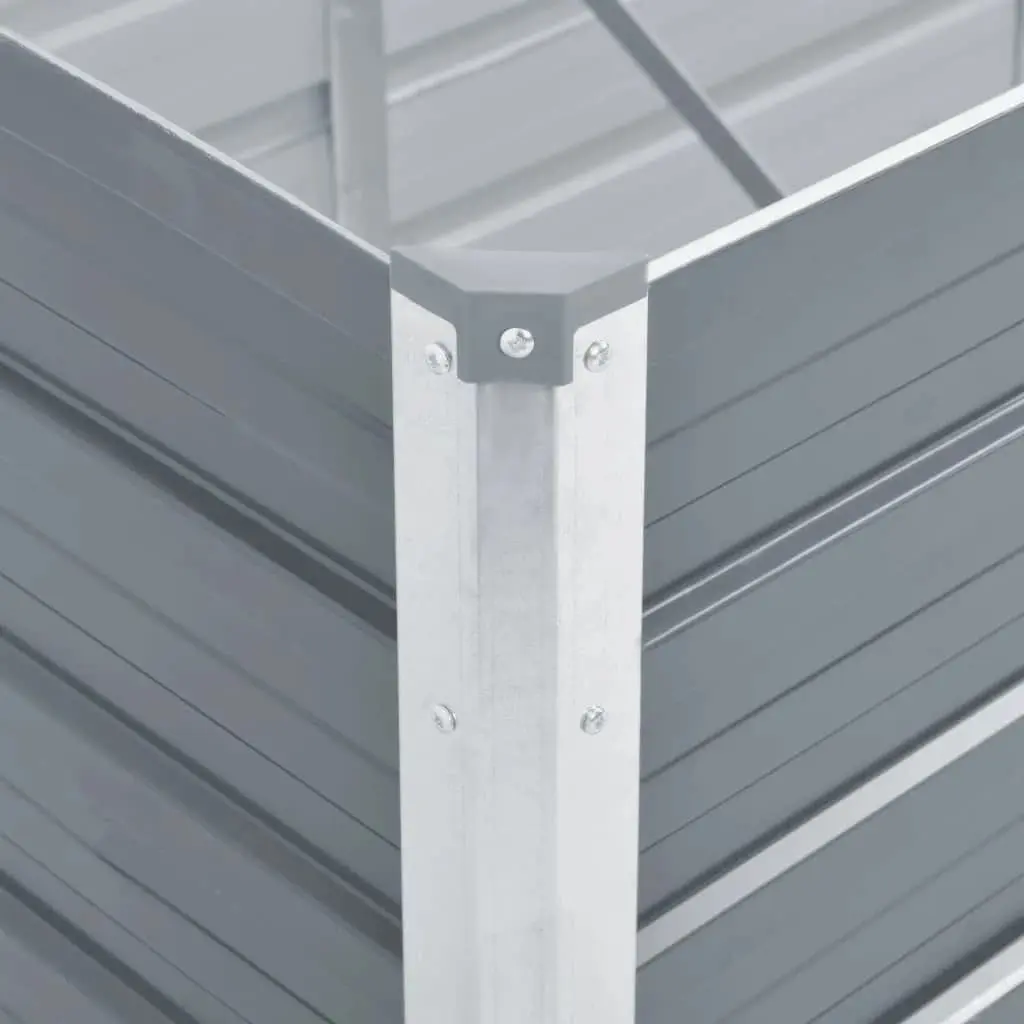 Raised Garden Bed Galvanised Steel 160x40x77cm Grey Outdoor Planter Box