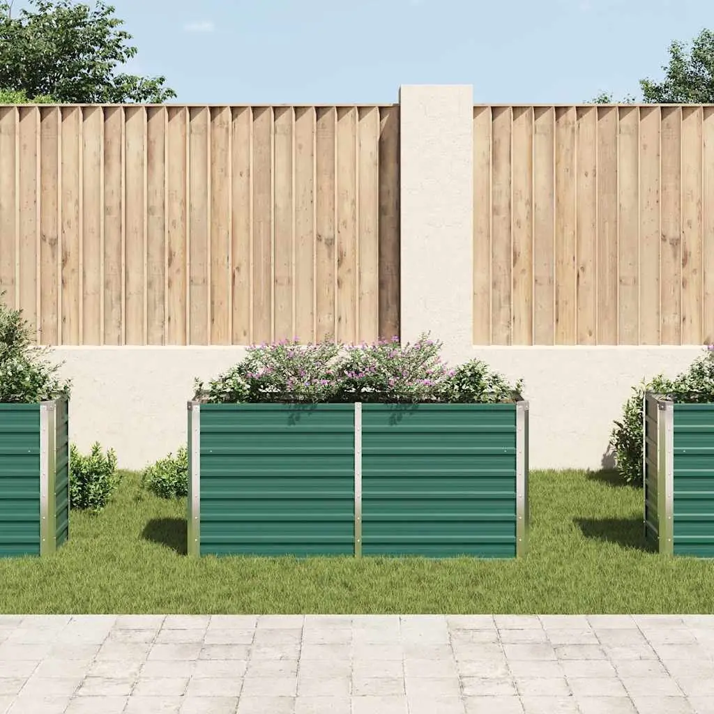 Raised Garden Bed Metal 160 x 40 x 77 cm Green