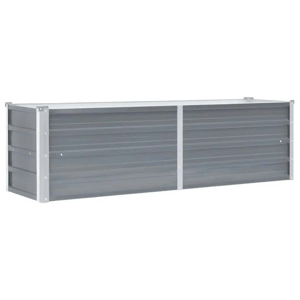 Galvanised Steel Planter Box Grey Outdoor Raised Garden Bed 160x40x45cm