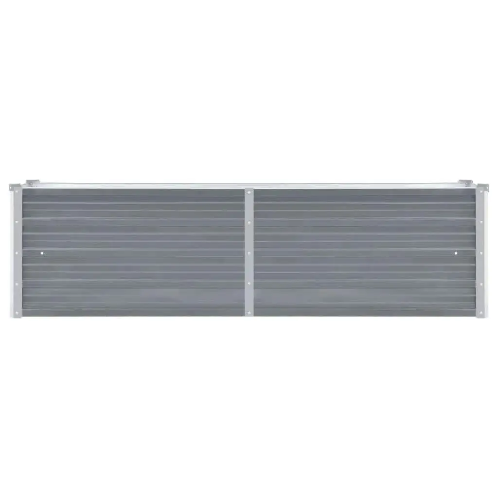 Galvanised Steel Planter Box Grey Outdoor Raised Garden Bed 160x40x45cm