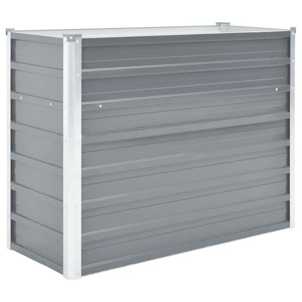 Galvanised Steel Raised Planter Bed Grey 100x40x77cm Outdoor Metal Garden Bed