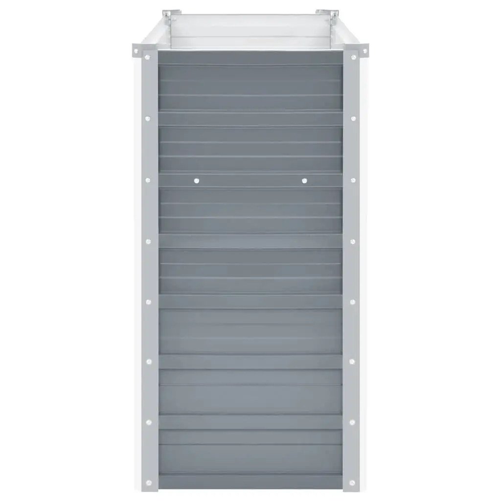Galvanised Steel Raised Planter Bed Grey 100x40x77cm Outdoor Metal Garden Bed