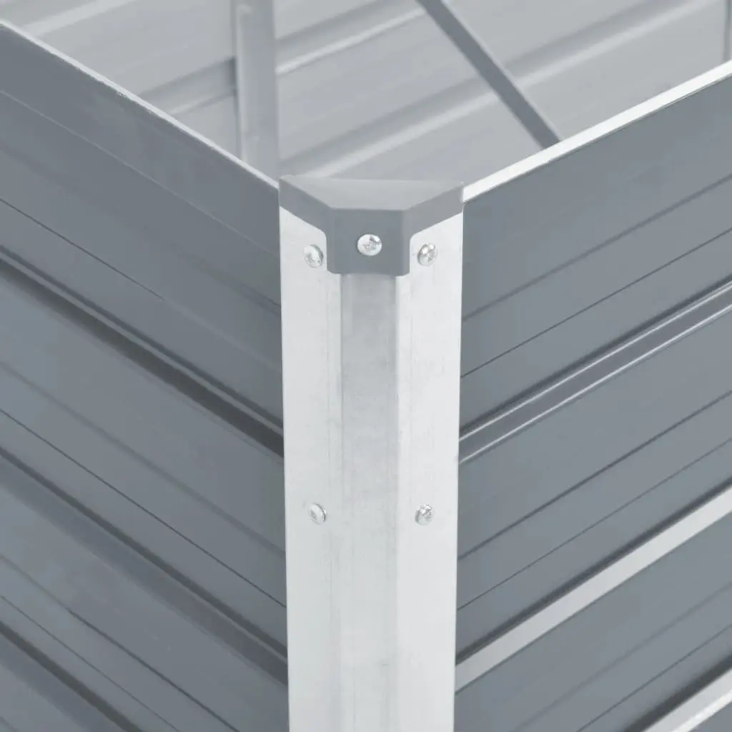 Galvanised Steel Raised Planter Bed Grey 100x40x77cm Outdoor Metal Garden Bed