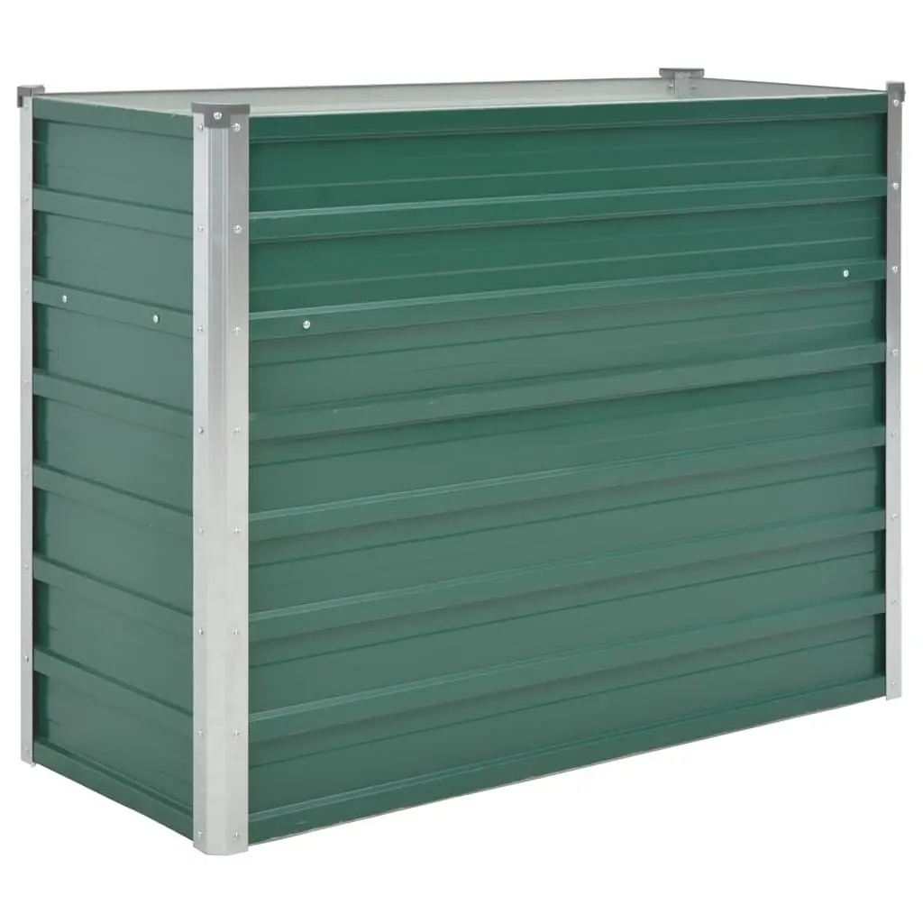 Garden Raised Bed Planter Box Galvanised Steel 100 x 40 x 77 cm Green
