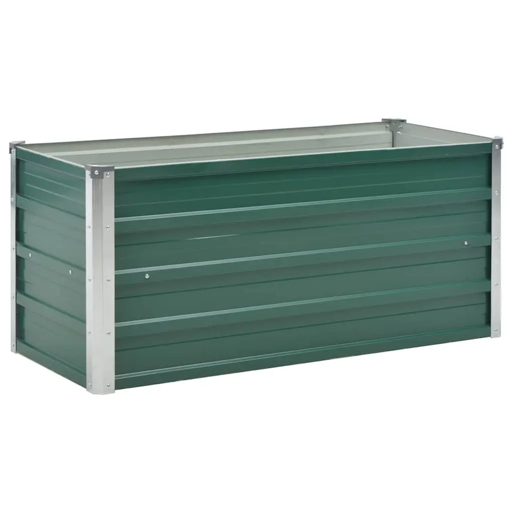 Raised Garden Bed Planter Galvanised Steel Deep Green 100 x 40 x 45 cm