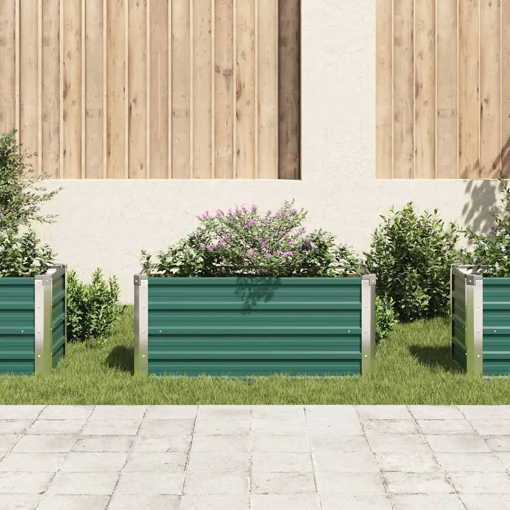 Raised Garden Bed Planter Galvanised Steel Deep Green 100 x 40 x 45 cm