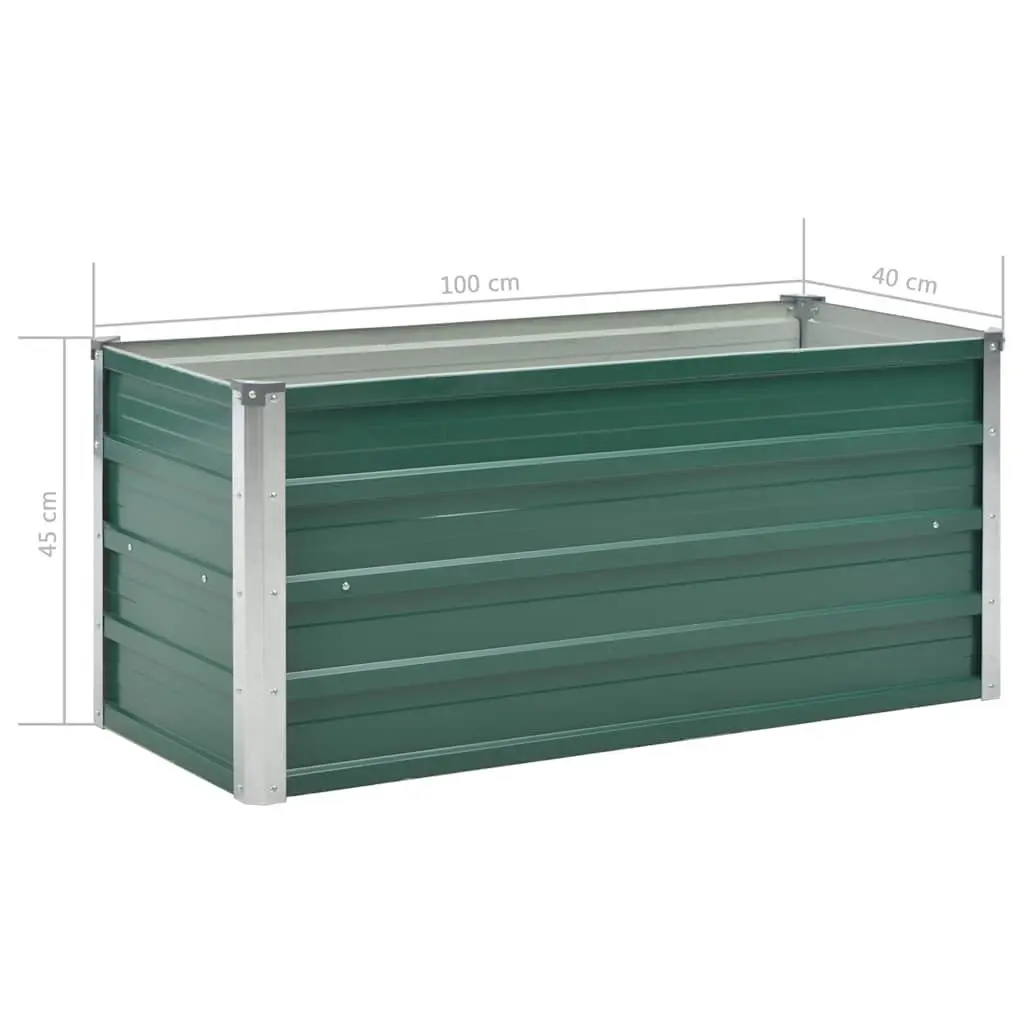 Raised Garden Bed Planter Galvanised Steel Deep Green 100 x 40 x 45 cm