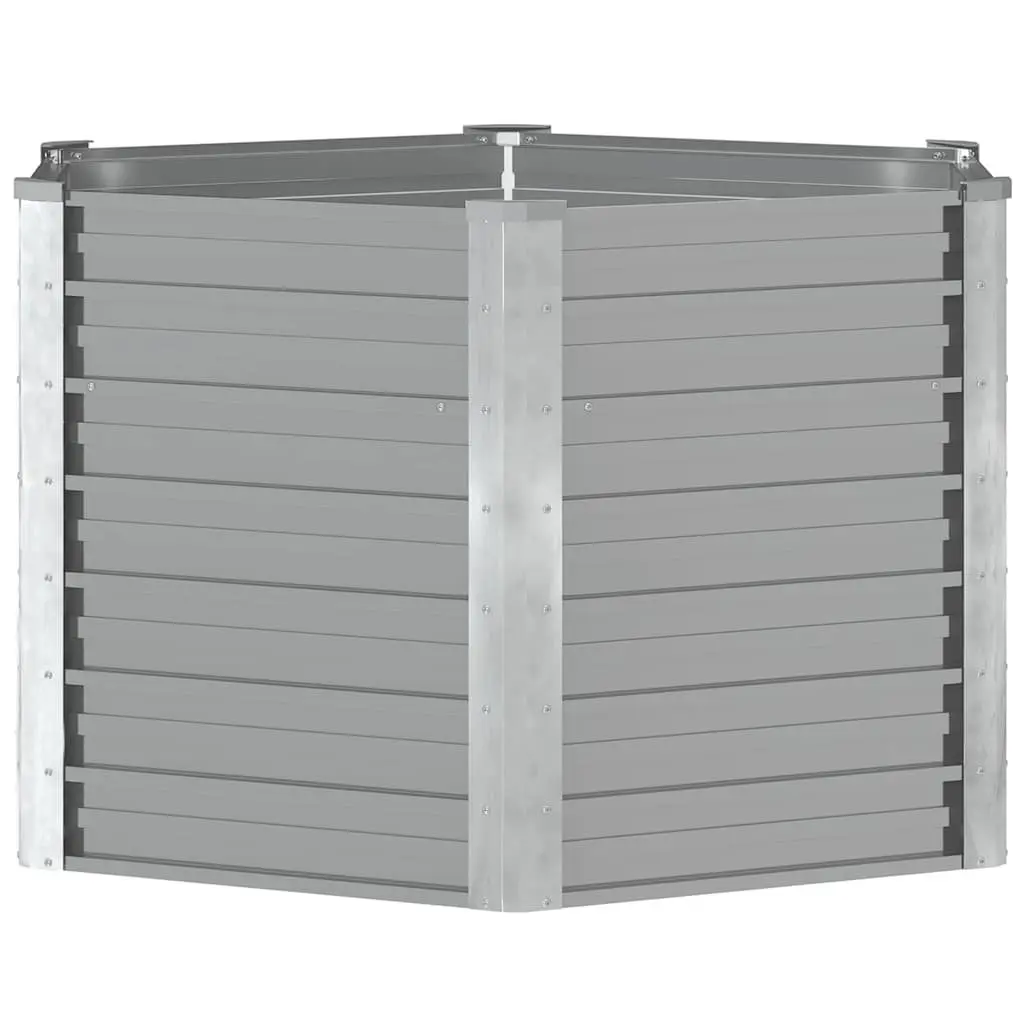 Galvanised Steel Square Raised Garden Bed 129cm Grey Outdoor Planter 77cm