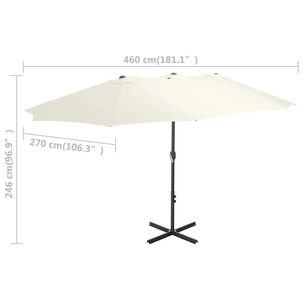 Garden Parasol Aluminium 460x270cm Beige UV Protective Canopy