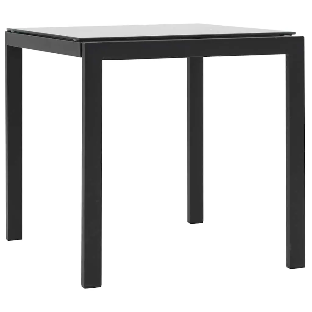 Sun Loungers Set Steel PE Rattan Textilene Fabric 2 pcs Black