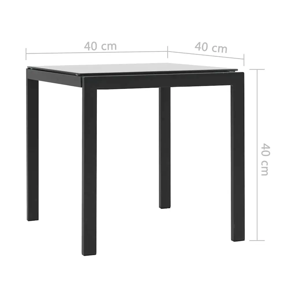 Sun Loungers Set Steel PE Rattan Textilene Fabric 2 pcs Black