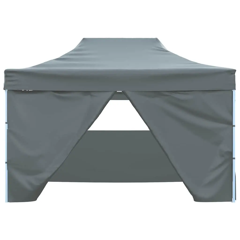 Pop-Up Canopy Tent Anthracite 3x4.5m with 4 Side Walls Foldable Outdoor Gazebo