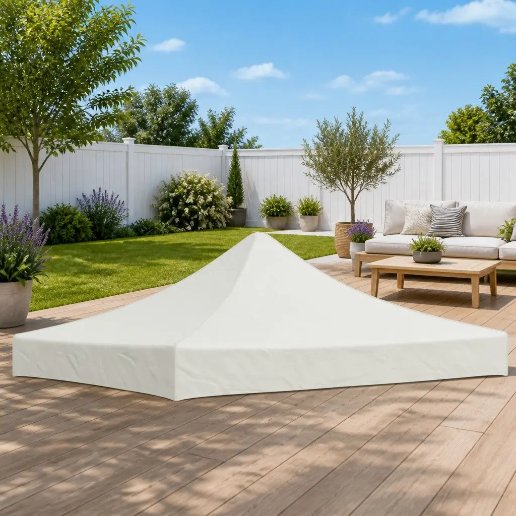 Replacement Canopy Top 3x3m Cream Oxford Fabric for Pop Up Party Tent Roof