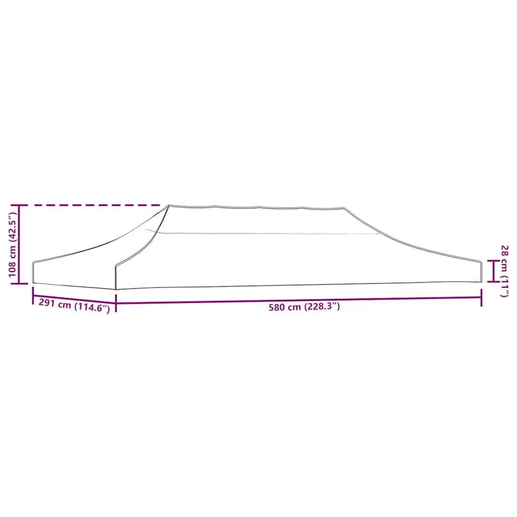 Party Tent Roof Oxford Fabric 3x6 m Cream Replacement Canopy Top