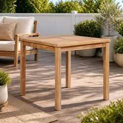 Garden Dining Table 80x80x77 cm Solid Teak Wood Brown Outdoor Furniture