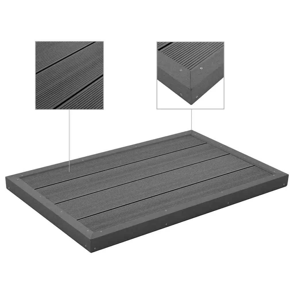 WPC Floor Element Outdoor Non-slip Grey Board for Pool Ladder Base and Solar Shower