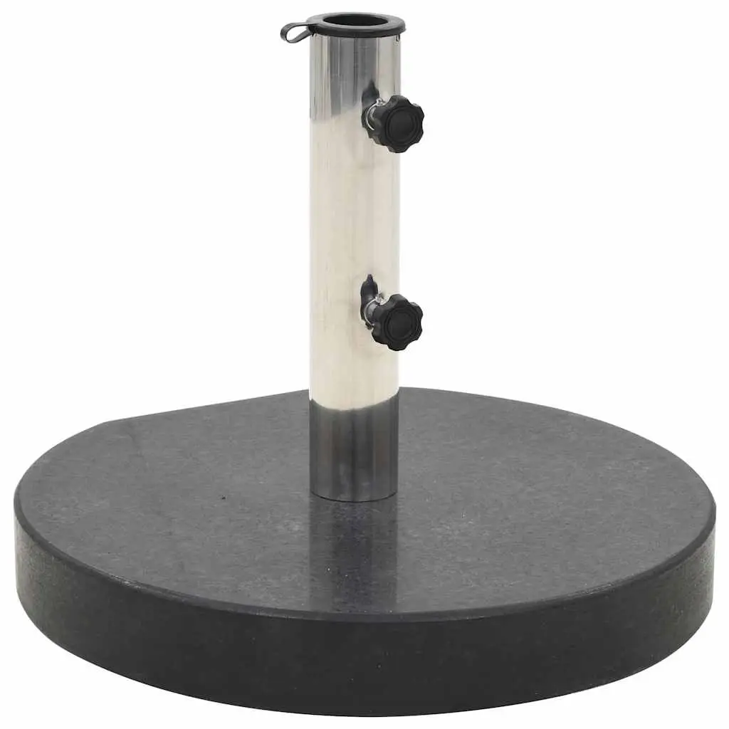 Granite Umbrella Stand Weight Plate Round Black 28.5kg Outdoor Parasol Base