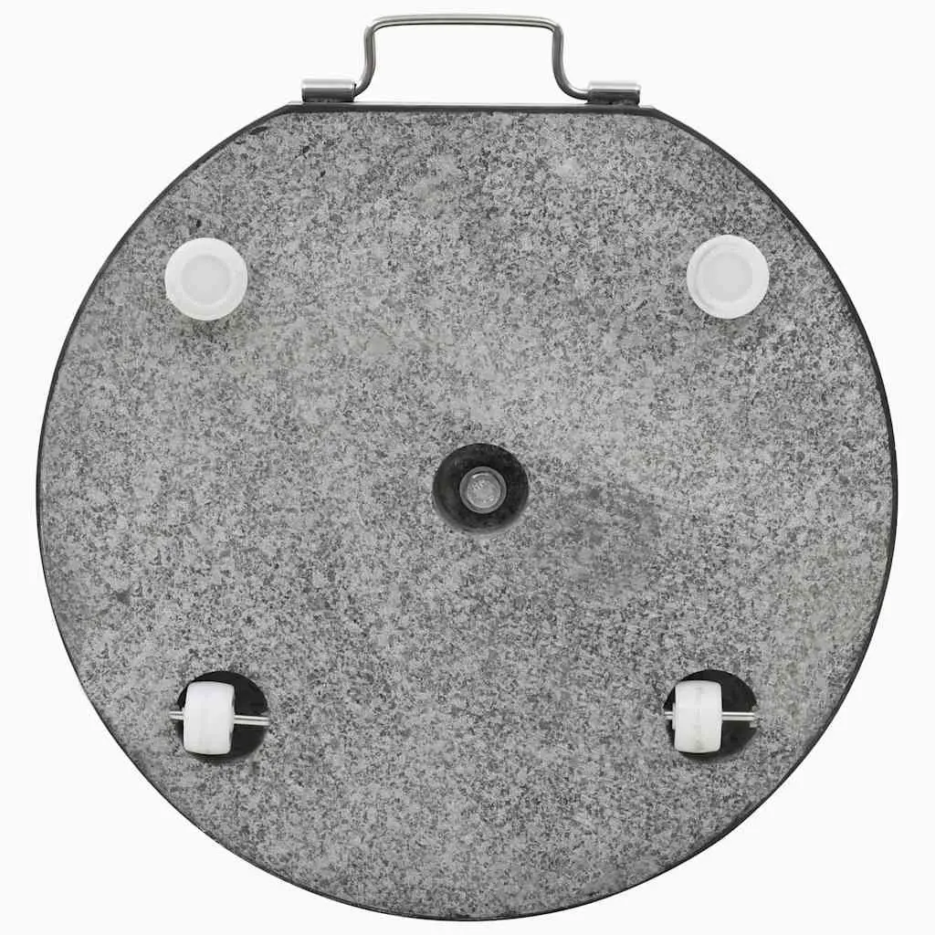 Granite Umbrella Stand Weight Plate Round Black 28.5kg Outdoor Parasol Base