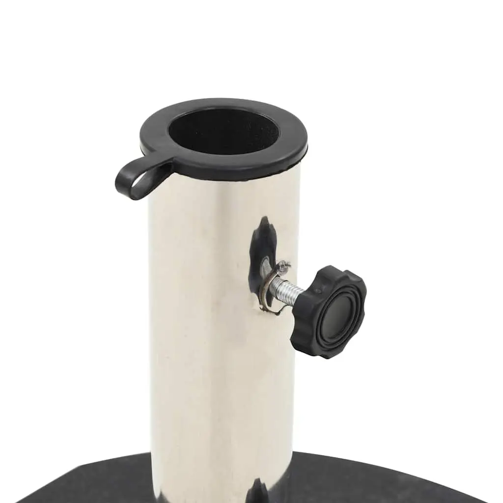 Granite Umbrella Stand Weight Plate Round Black 28.5kg Outdoor Parasol Base