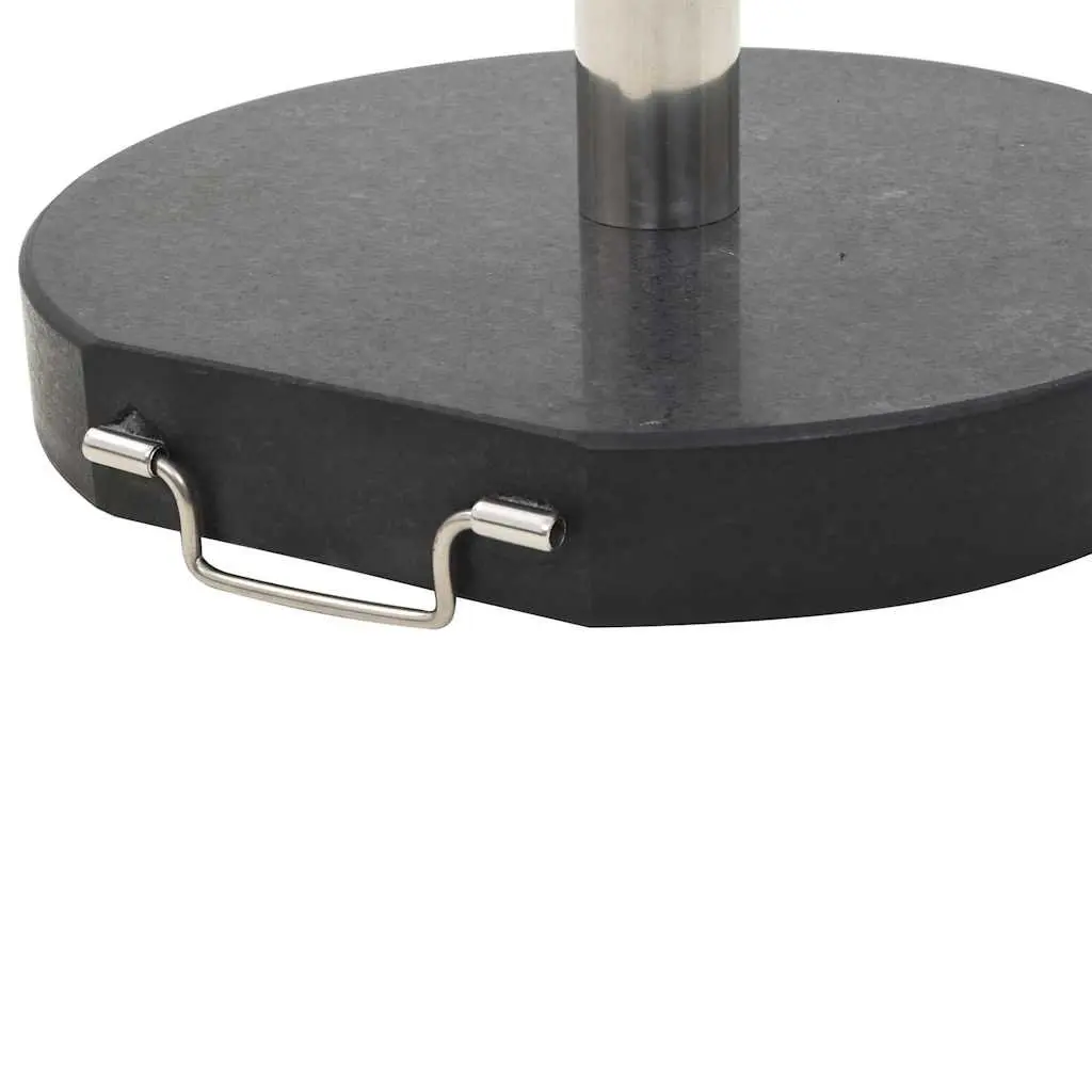 Granite Umbrella Stand Weight Plate Round Black 28.5kg Outdoor Parasol Base