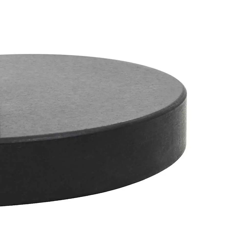 Granite Umbrella Stand Weight Plate Round Black 28.5kg Outdoor Parasol Base