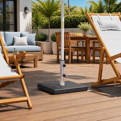 Practical Black Granite Umbrella Base for Your Outdoor Needs