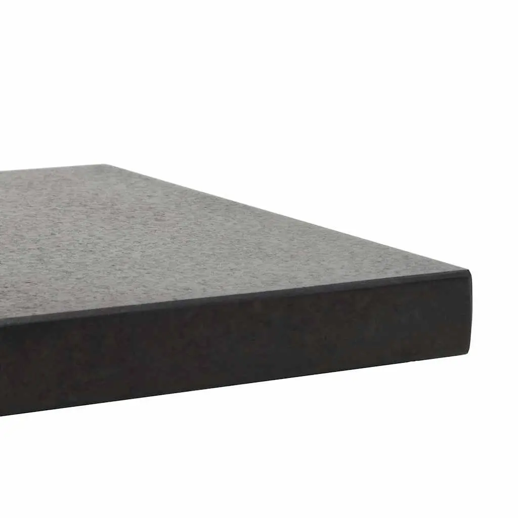 Square Outdoor Umbrella Stand Black Granite Base Stainless Steel Tube