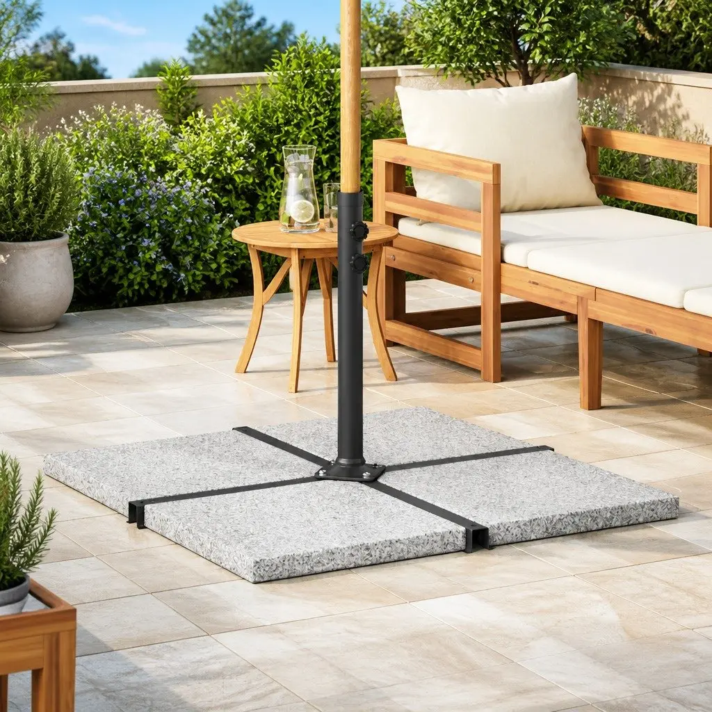 Square Grey Weight Plate for 25 kg Outdoor Umbrella Base Stabilizer