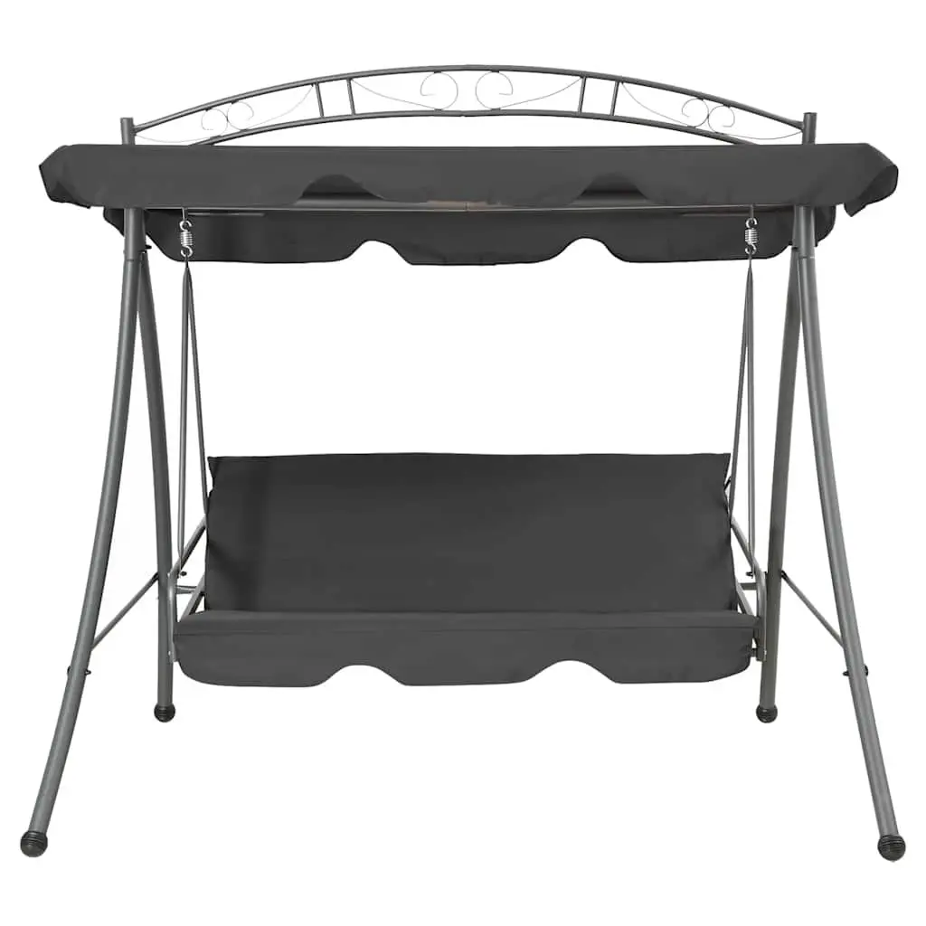 Outdoor Swing Bench Canopy Steel 198x120x205cm Anthracite