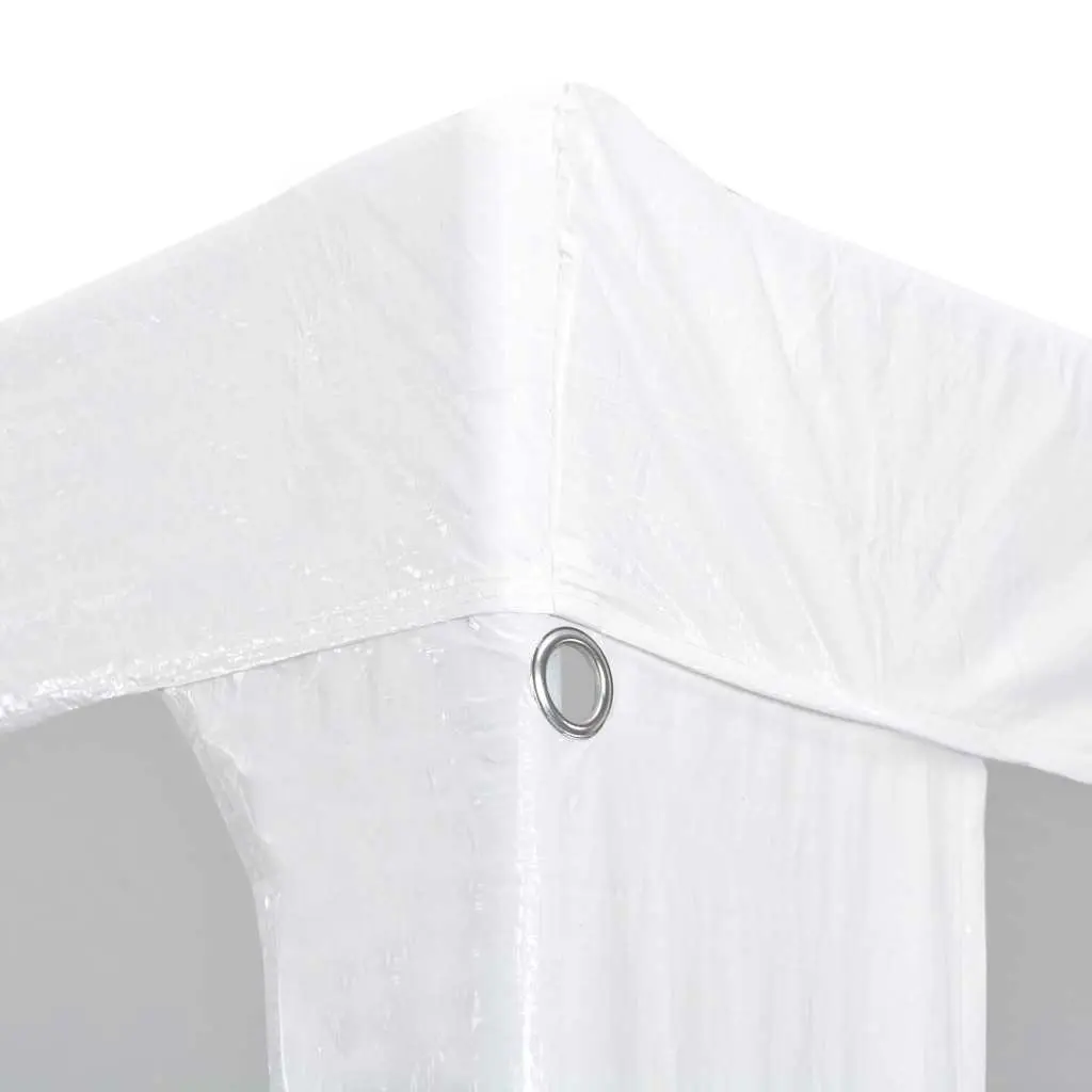 Party Tent PE Canopy 3x6 m White Steel Frame Outdoor Gazebo