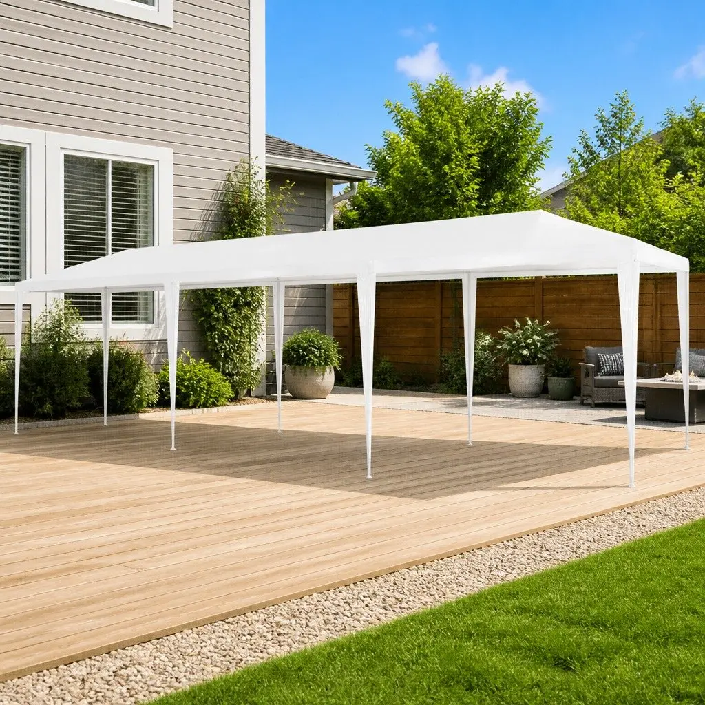 Party Tent Polyethylene 3x9 m White Outdoor Canopy Gazebo