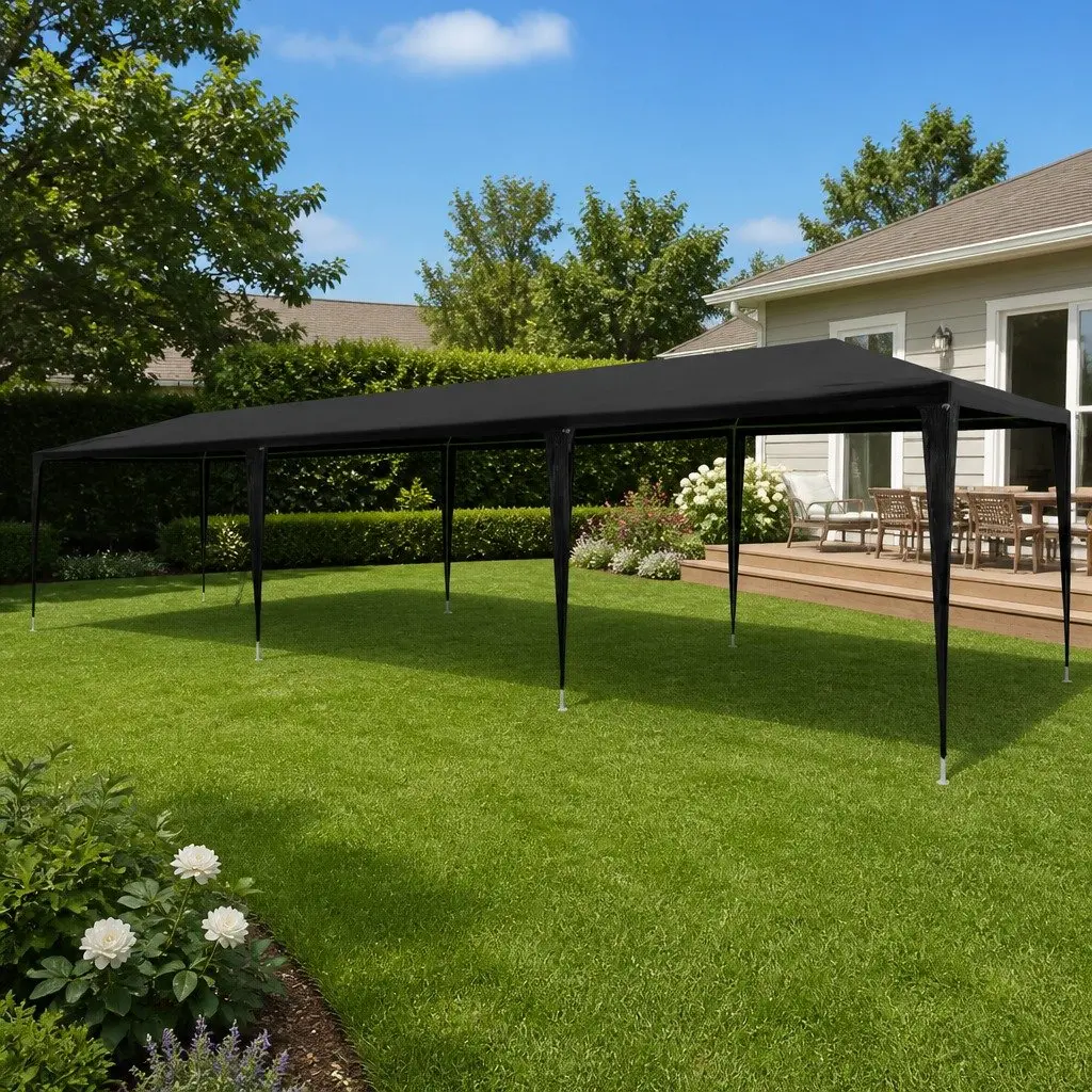 Party Tent Polyethylene 3x9m Anthracite Outdoor Gazebo Canopy Garden Shelter