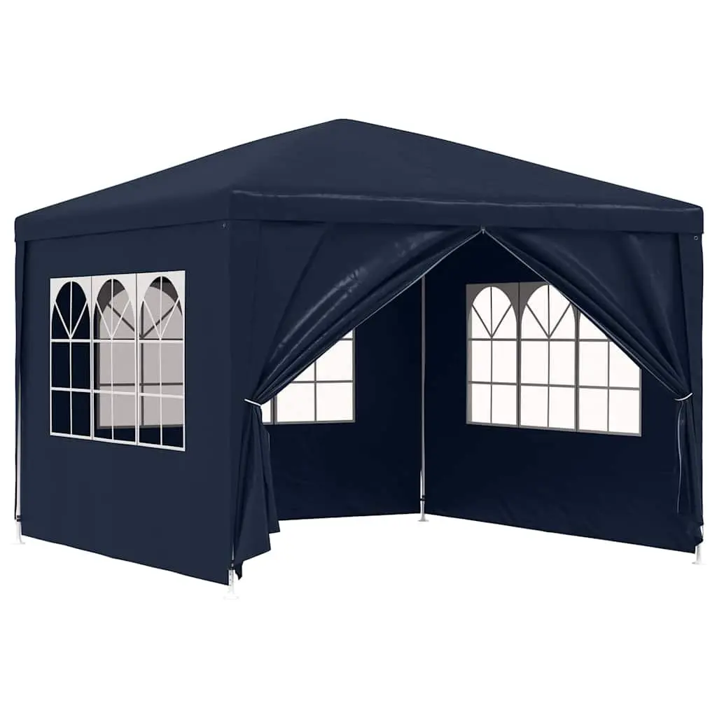 Party Tent Polyethylene 3x3m Blue Outdoor Canopy Gazebo Shelter with Door Panels