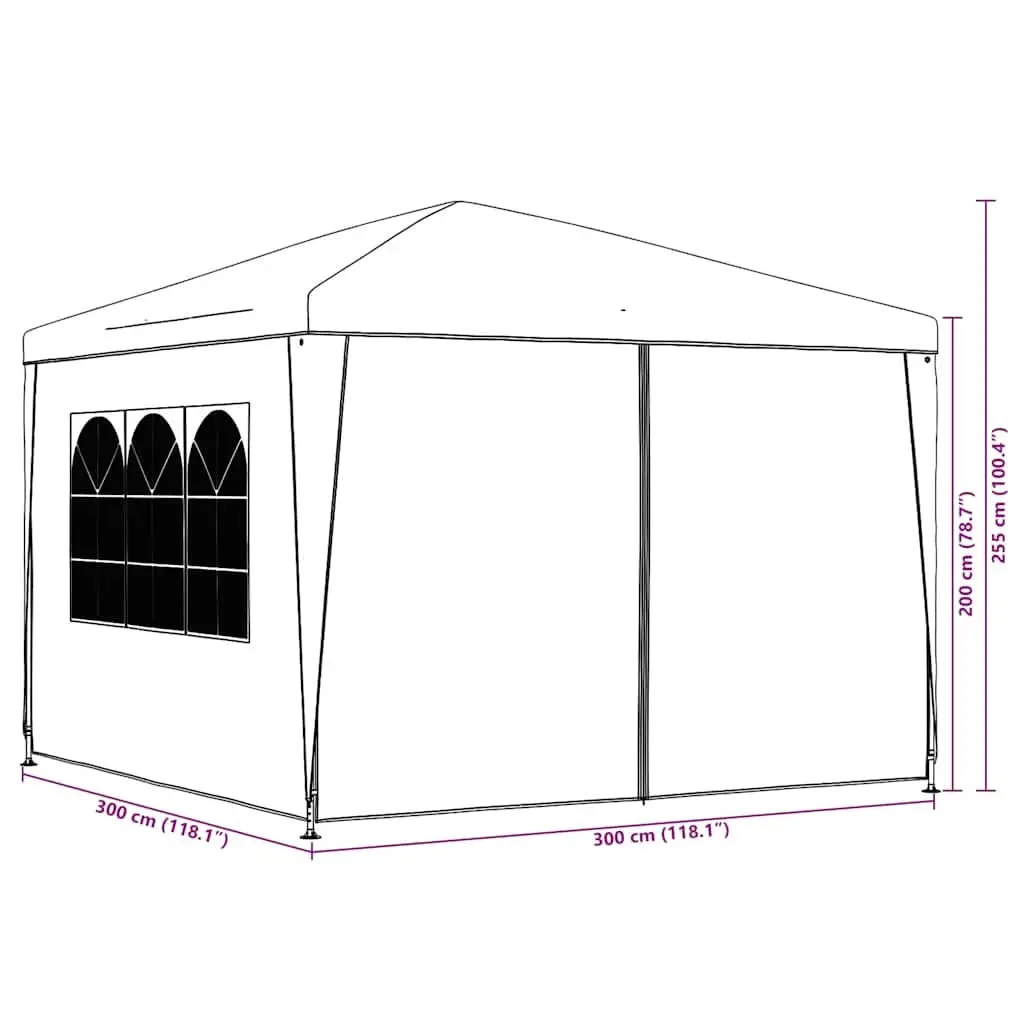 Party Tent Polyethylene 3x3m Blue Outdoor Canopy Gazebo Shelter with Door Panels