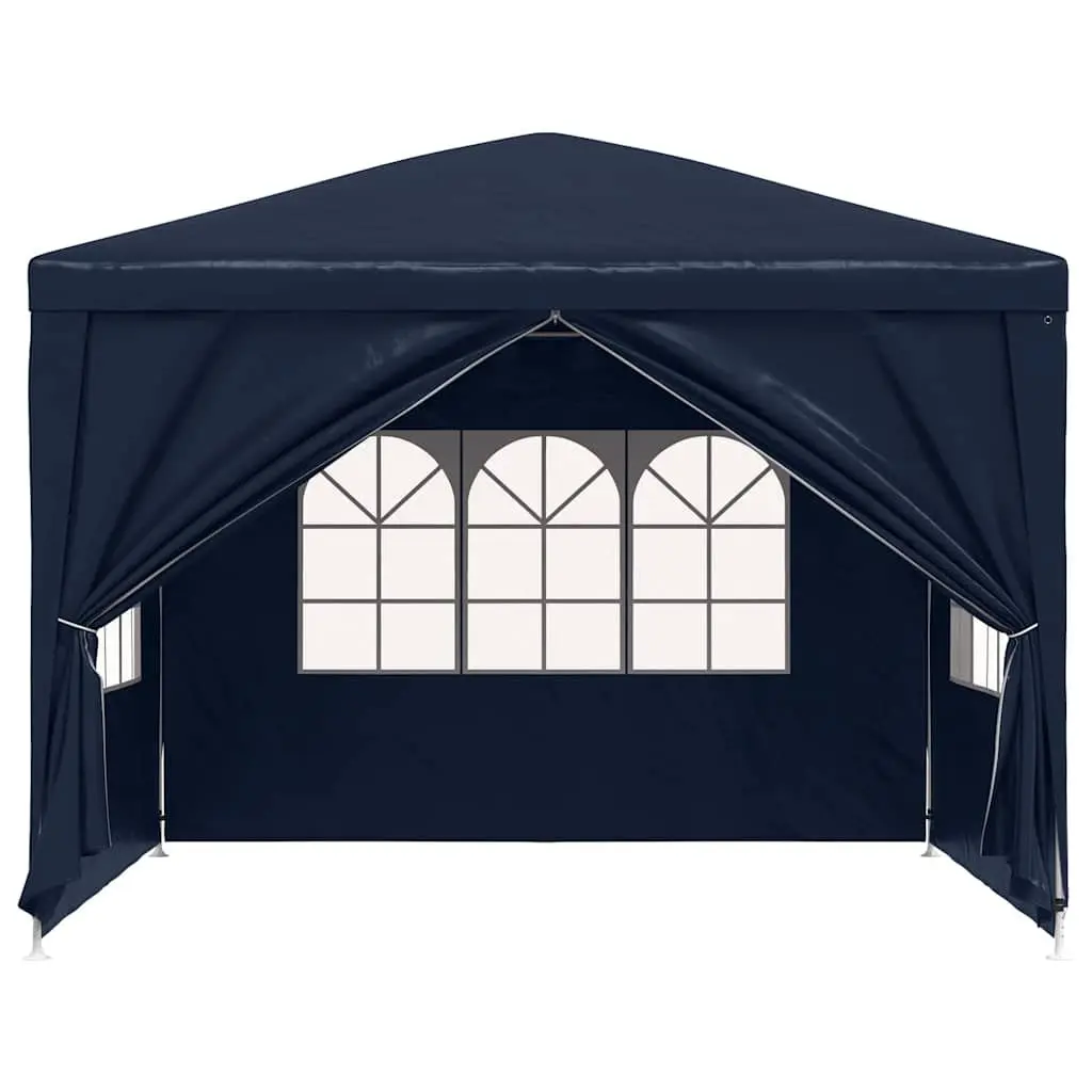 Party Tent Polyethylene 3x3m Blue Outdoor Canopy Gazebo Shelter with Door Panels