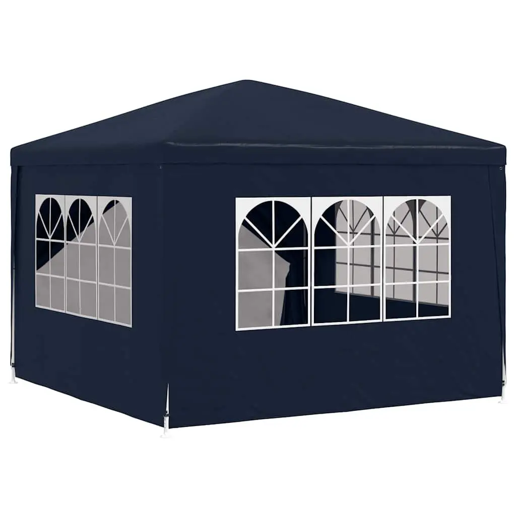 Party Tent Polyethylene 3x3m Blue Outdoor Canopy Gazebo Shelter with Door Panels