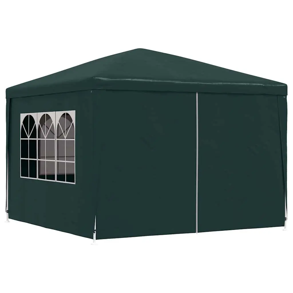 Party Tent 3x3m Green Outdoor Canopy Gazebo with Panels Door Windows Garden