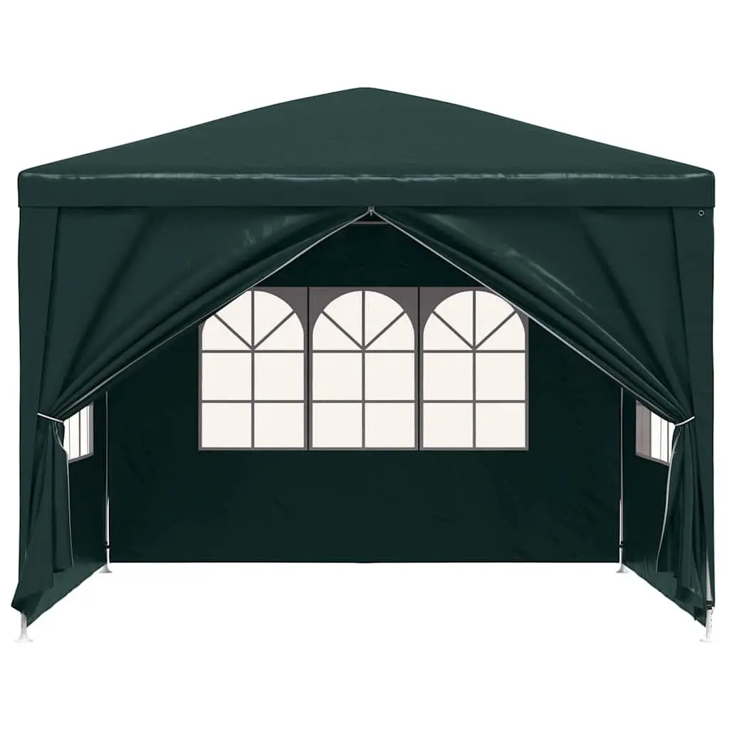 Party Tent 3x3m Green Outdoor Canopy Gazebo with Panels Door Windows Garden