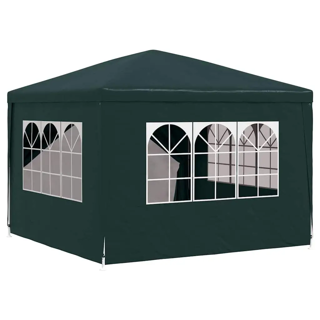 Party Tent 3x3m Green Outdoor Canopy Gazebo with Panels Door Windows Garden