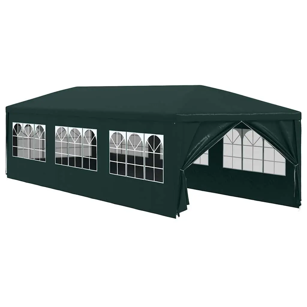 Party Tent Polyethylene 3x9m Green Outdoor Canopy Gazebo Garden Marquee with Side Panels
