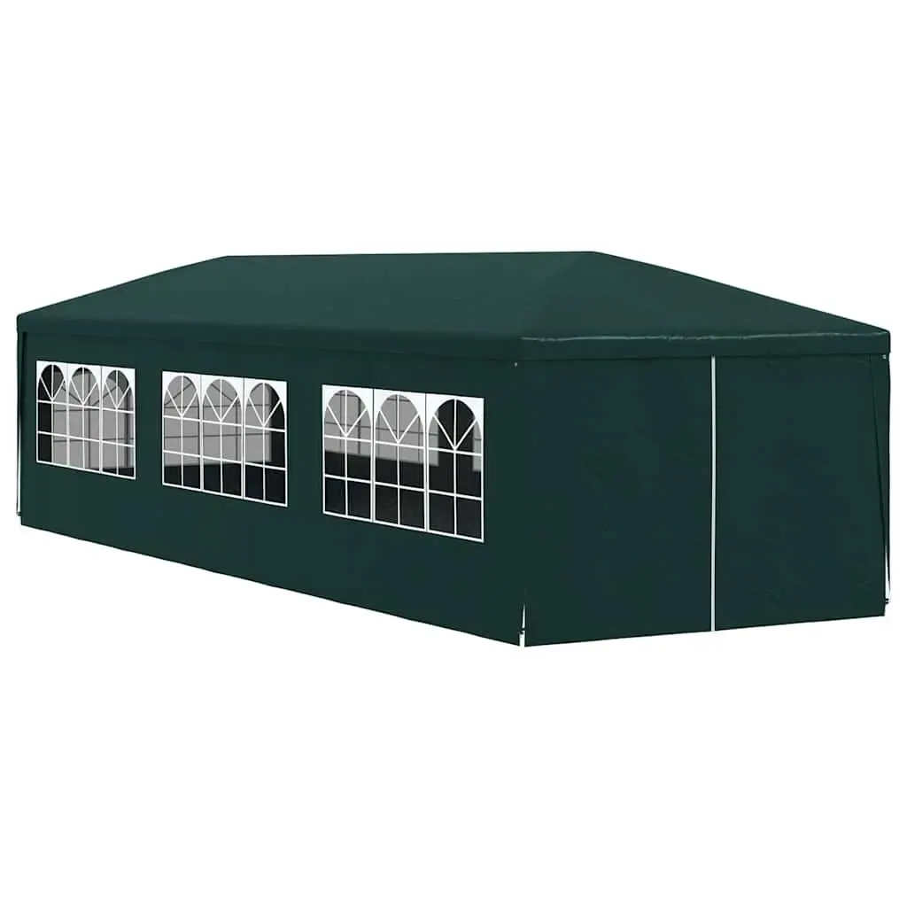 Party Tent Polyethylene 3x9m Green Outdoor Canopy Gazebo Garden Marquee with Side Panels