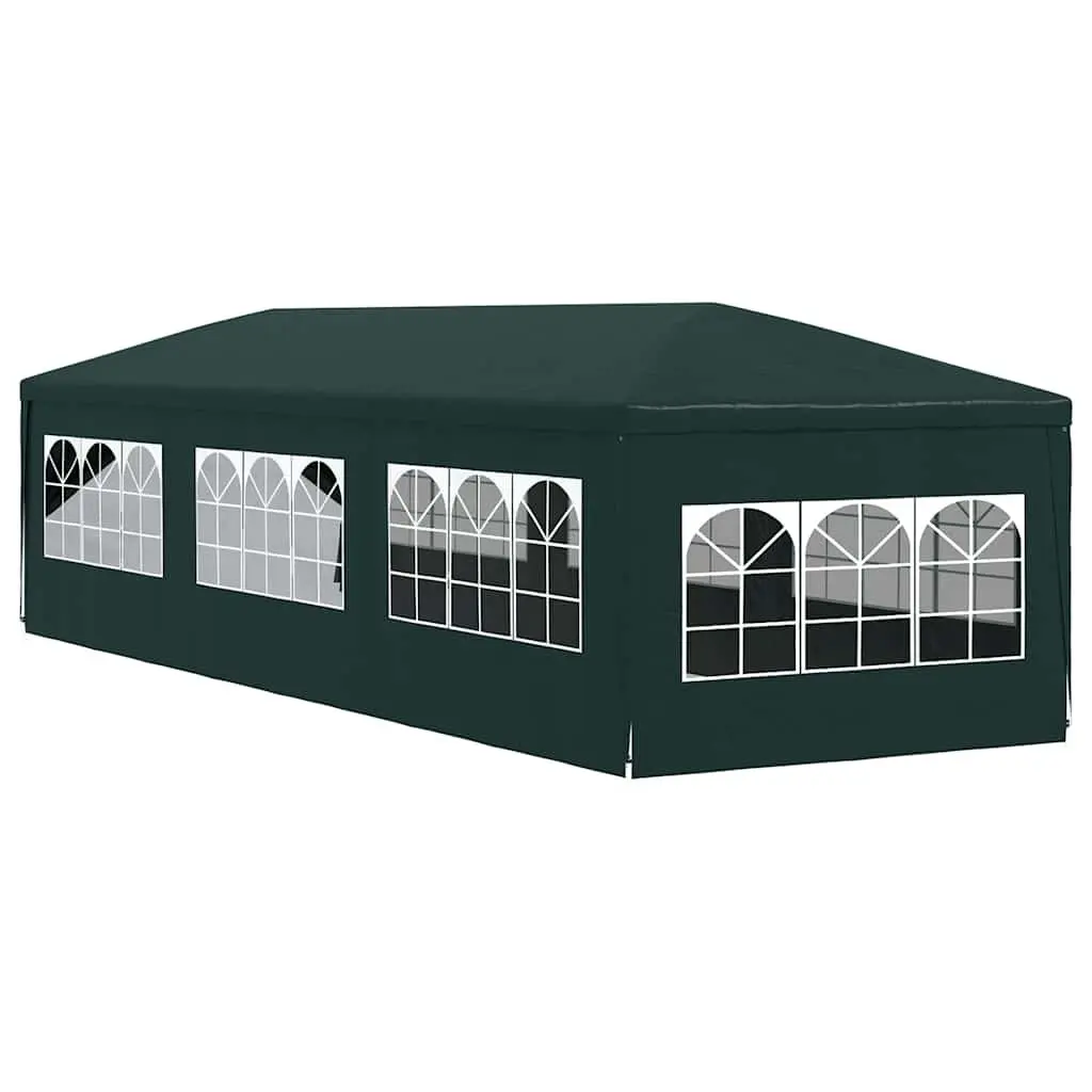 Party Tent Polyethylene 3x9m Green Outdoor Canopy Gazebo Garden Marquee with Side Panels