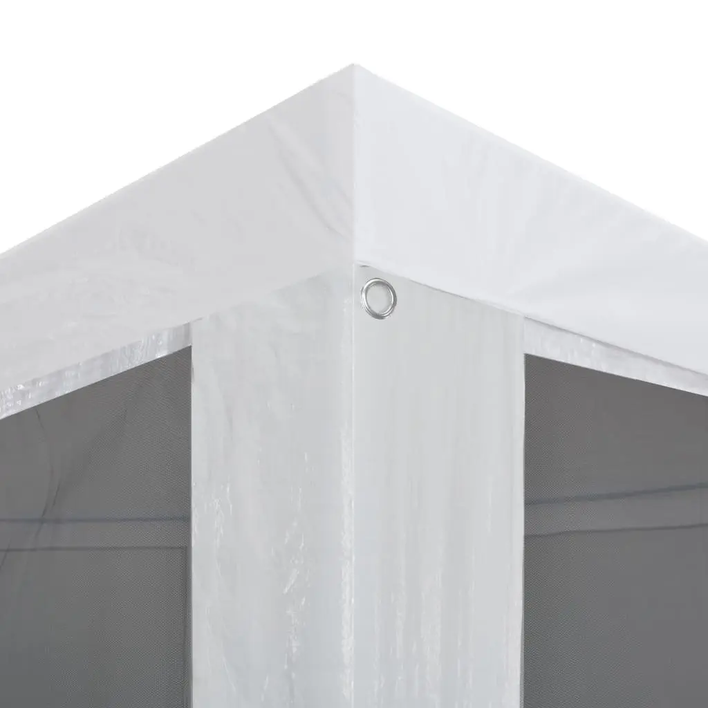Party Tent Steel Frame 4x3m White with Mesh Sidewalls