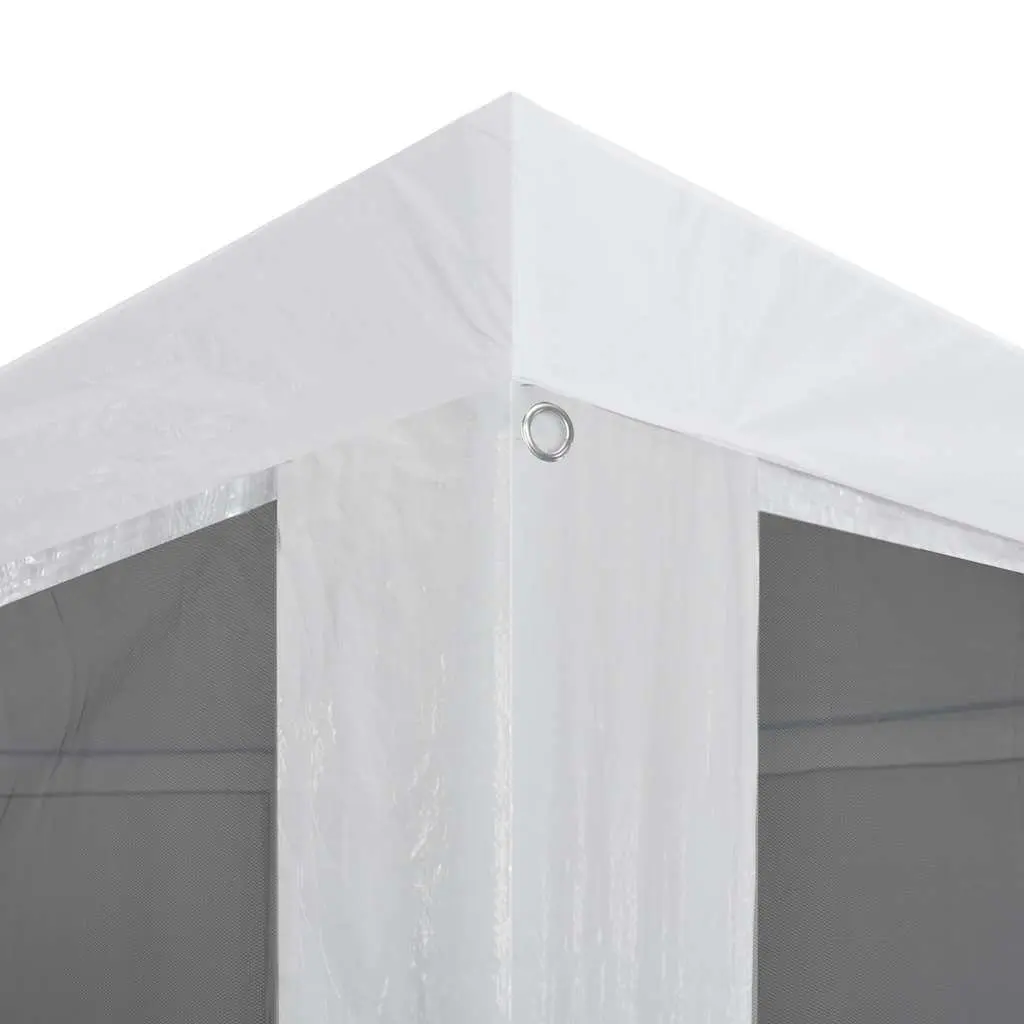 Party Tent Steel Frame 6x3 m White with Mesh Sidewalls