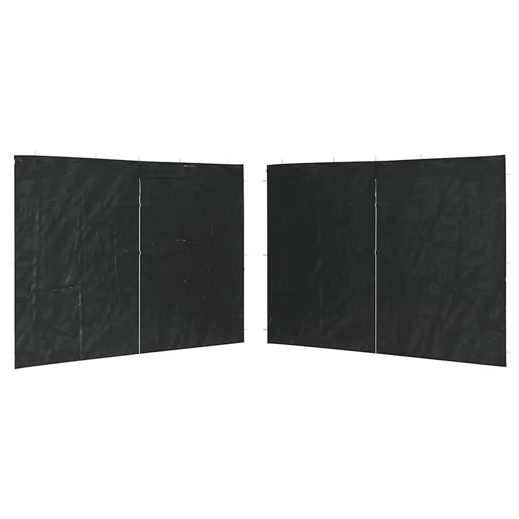 Party Tent Sidewall 2 Pieces with Zipper PE Anthracite Outdoor Canopy Panel