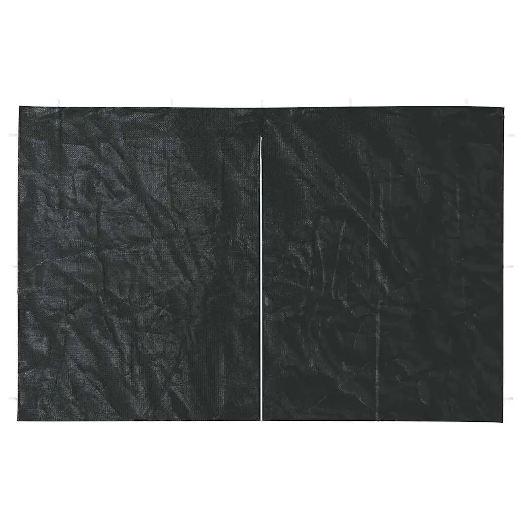 Party Tent Sidewall 2 Pieces with Zipper PE Anthracite Outdoor Canopy Panel