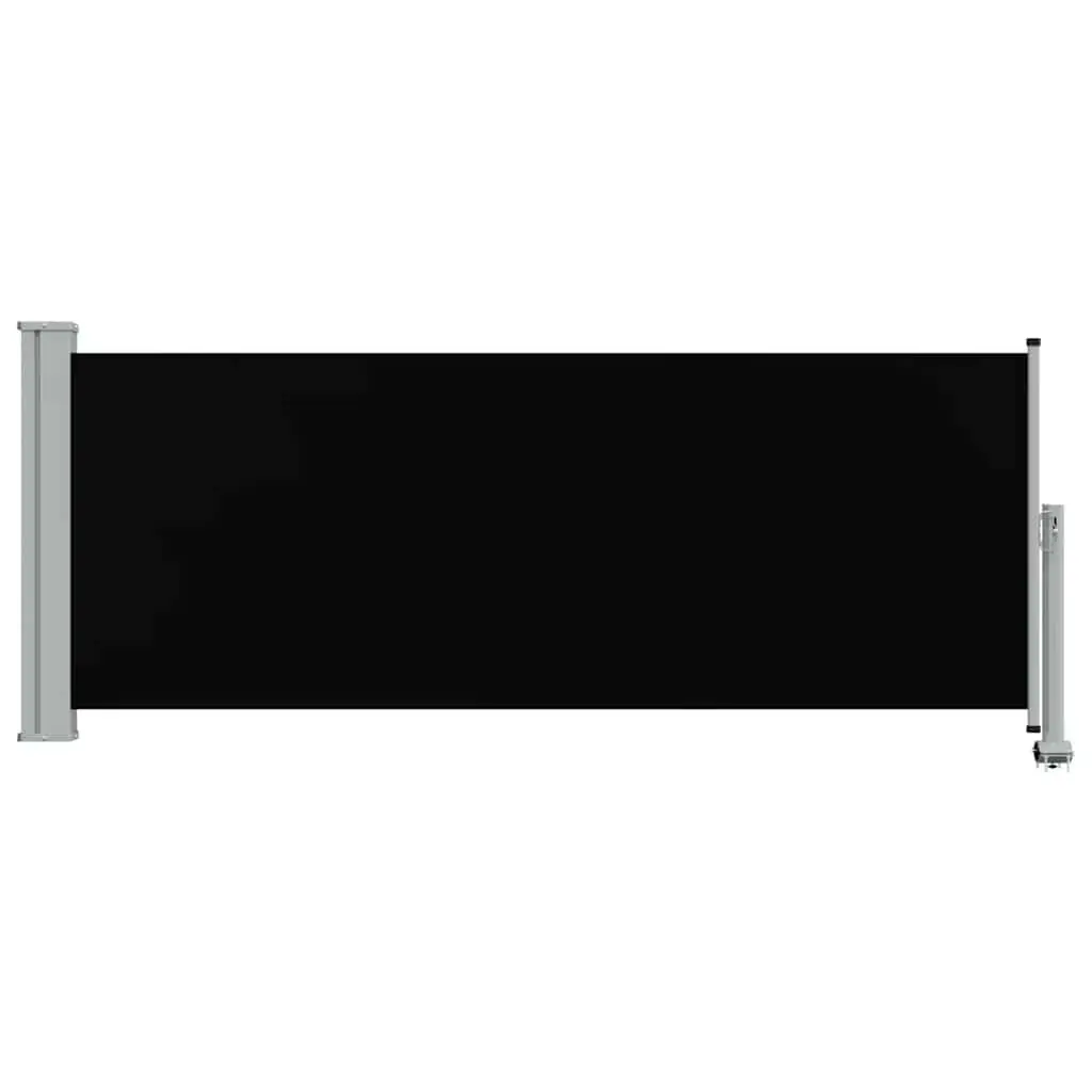 Retractable Side Awning UV Tear Resistant Polyester 100 x 300 cm Black Iron Base