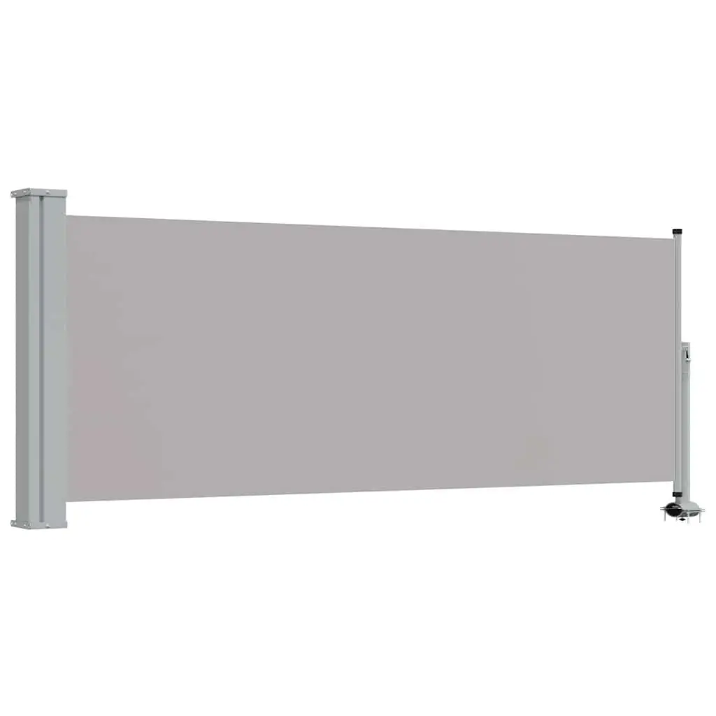 Retractable Awning Polyester Grey 100cm x 300cm Outdoor Privacy Screen for Patio Balcony