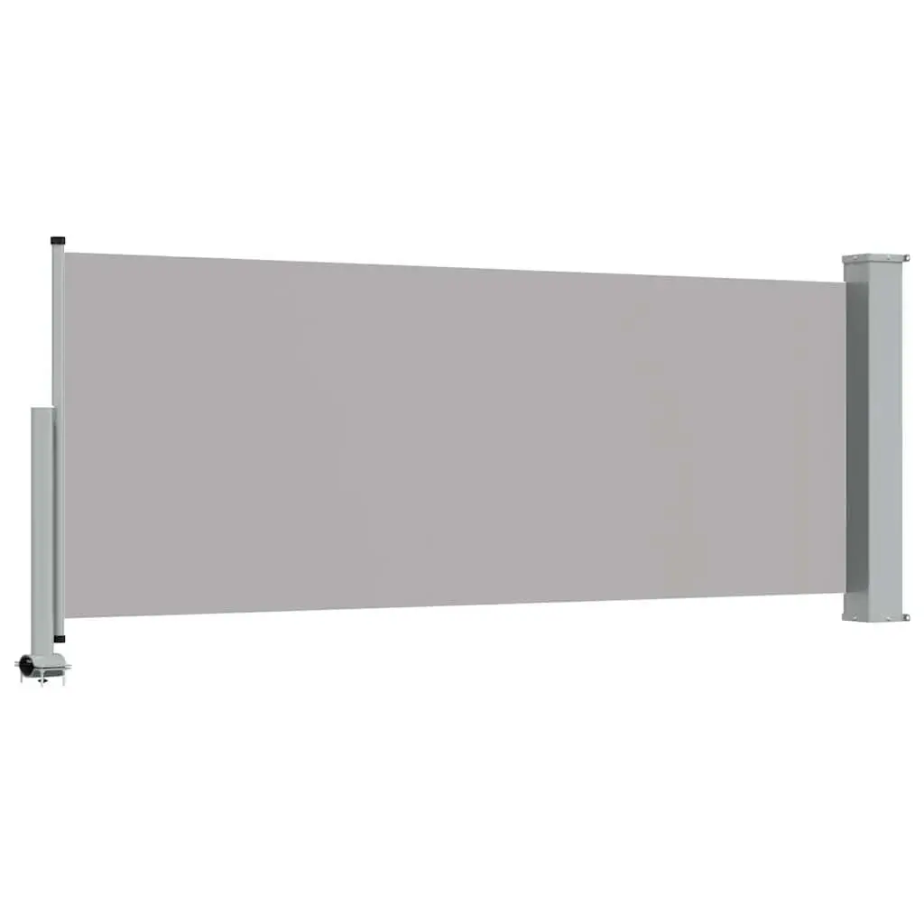 Retractable Awning Polyester Grey 100cm x 300cm Outdoor Privacy Screen for Patio Balcony