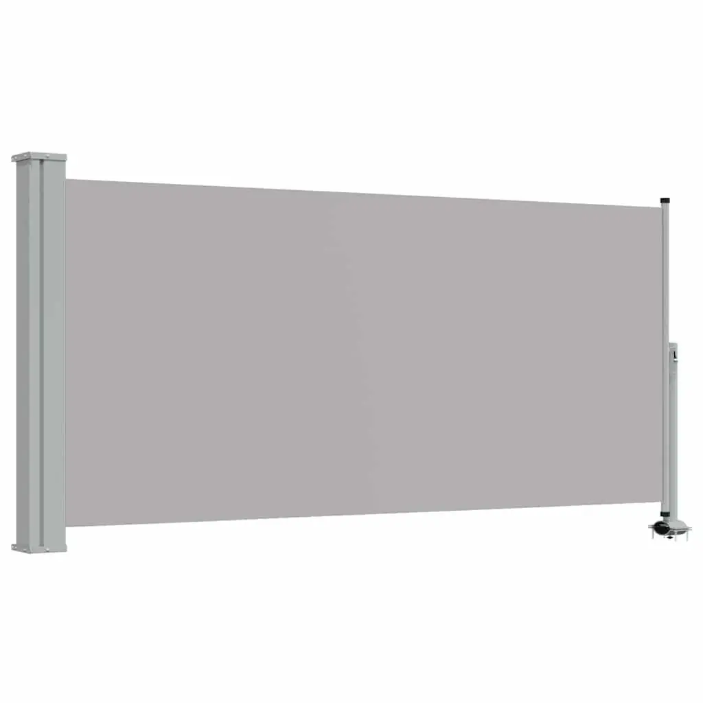 Patio Side Awning Retractable Polyester 120 x 300 cm Grey Outdoor Privacy Shade